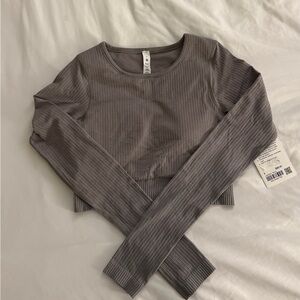 lululemon athletica Ribbed Charcoal top size 4